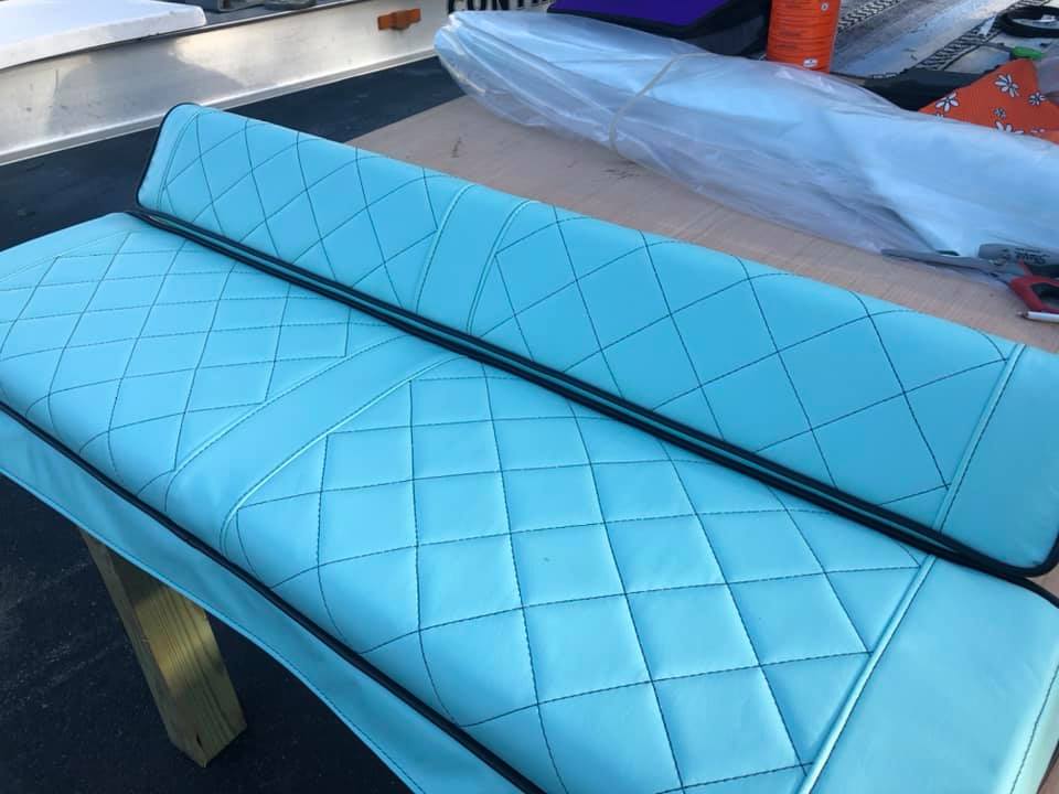 Custom marine upholstery by Tampa Bay Marine Center